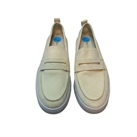 Anne Klein Livvey Gold Faux Suede Loafers – Women’s 7.5 I-Flex Comfort Flats - Picture 2 of 10